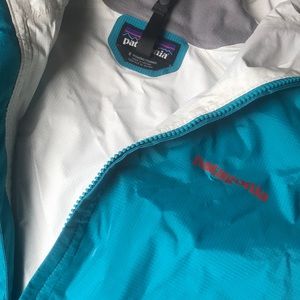 Women's Patagonia Raincoat - Elwha Blue and Orange